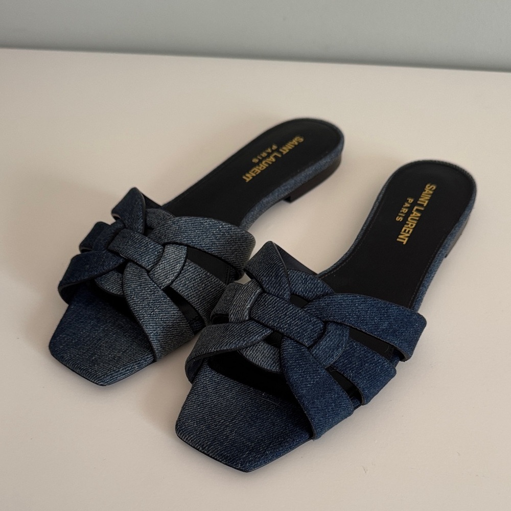 Saint Laurent Blue Jean Ombré Sandals - Worn Once, Box Included